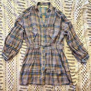 Free People - By the Way Plaid Mini Dress - Size M